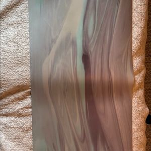 Blue, purple, and white marbled lululemon yoga mat